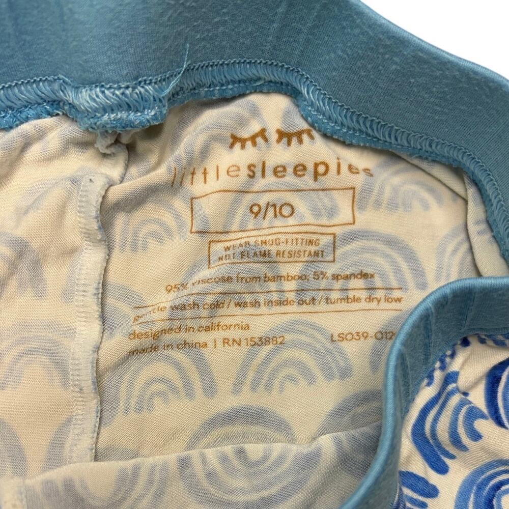 Little Sleepies Blue Rainbow Bamboo Pajama Set Long Sleeve PJs Size 9-10 Unisex - Picture 9 of 10